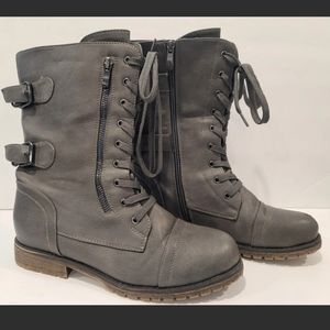 DREAM PAIRS Women's Winter Lace Up Military Combat Mid Calf Boots Shoes Size 9